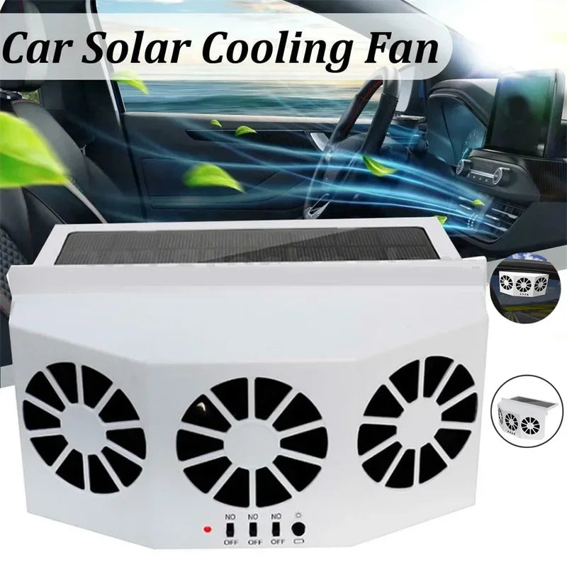 Ventilateur Solaire de Voiture 3 Têtes