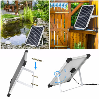 Fontaine Solaire 12 W 190 L/h pour Bassin avec 9 Buses
