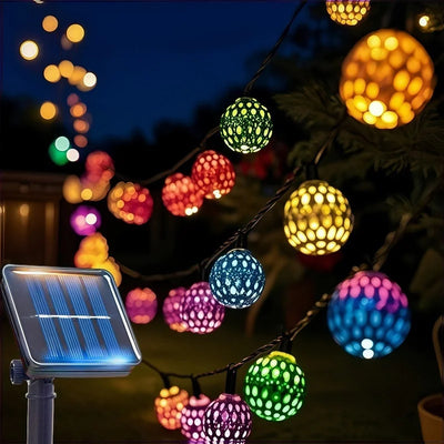 Guirlande Solaire Extérieur Boules Marocaines 20 à 50 LED