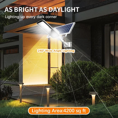 Lampadaire Solaire 1000W Puissant Crépuscule Aube Étanche Extérieur