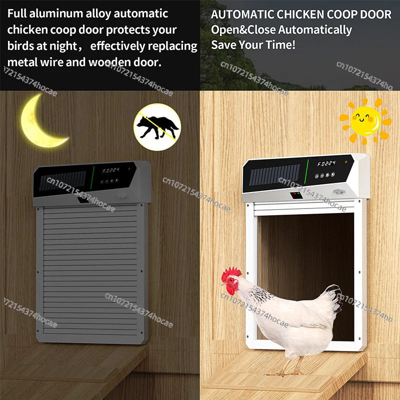 Porte Automatique de Poulailler Solaire Enroulable Détection de Lumière