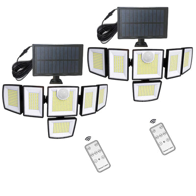Projecteur Solaire 496 LED Détecteur Mouvement 6 Têtes 360°
