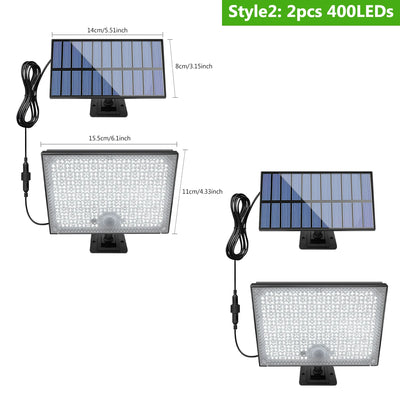 Lampe Solaire Extérieur 400 LED Détecteur Mouvement Télécommande IP65
