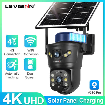 Caméra de Surveillance Solaire LS Vision 4G 8MP Double Objectif