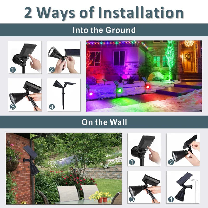 Lanterne solaire extérieure LED 7 LED pour jardin