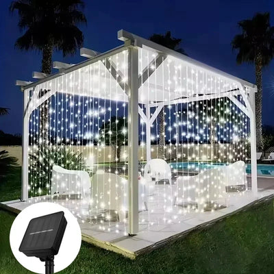 Guirlande Solaire 3x3 m 300 LED 8 Modes Noël et Halloween