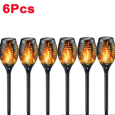 Torche Solaire Effet Flamme Jardin Extérieur Étanche