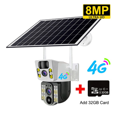 Caméra de Surveillance Solaire 4G Double Objectif 4K V380