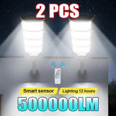Projecteur Solaire LED 800W Capteur Mouvement Jardin