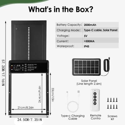 Porte Automatique de Poulailler Solaire Levage Programmable Volailles