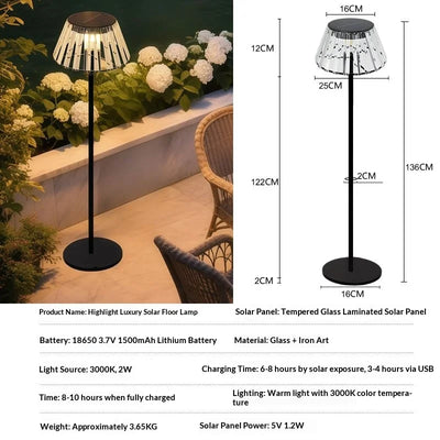 Lampe Solaire de Jardin Design pour Pelouse et Terrasse