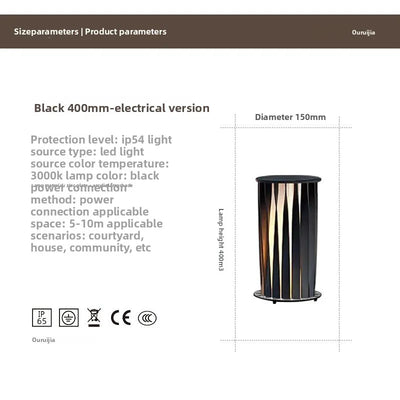 Lampe Solaire de Colonne sur Pied d'Extérieur