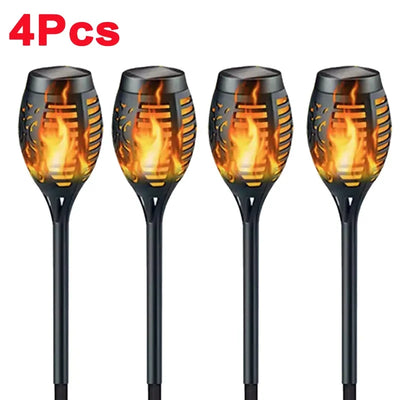 Torche Solaire Effet Flamme Jardin Extérieur Étanche