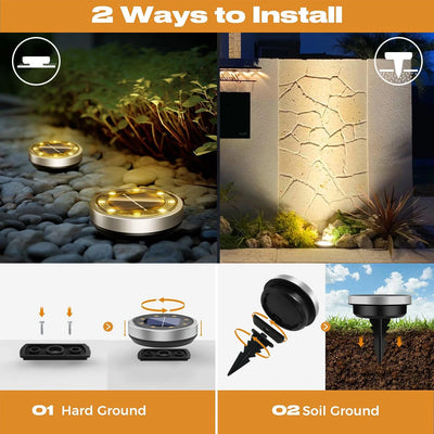 Spot Solaire Encastrable au Sol IP65 Éclairage Paysage Jardin