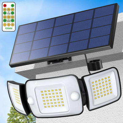 Projecteur Solaire Sécurité Double Capteur Télécommande IP65