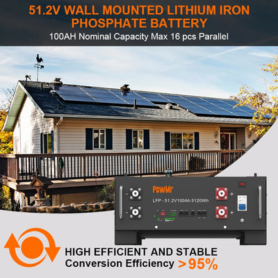 Batterie Solaire LiFePO4 51.2V 100Ah 5kWh - vue 3
