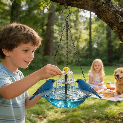 Bain d'Oiseaux Solaire Décoratif pour Jardin et Terrasse