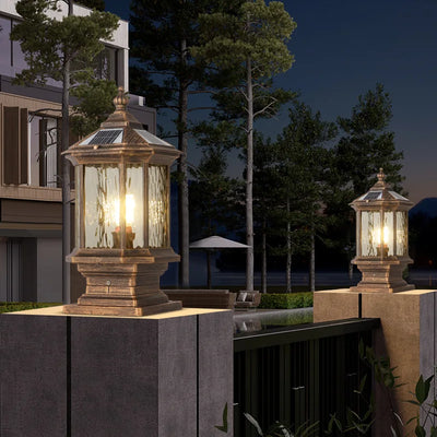 Borne Solaire de Pilier LED Aluminium Antique