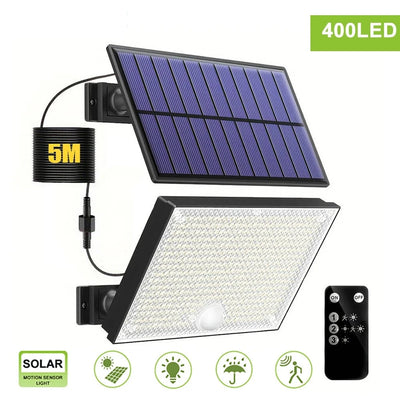 Applique Murale Solaire Extérieur 400 LED avec Télécommande