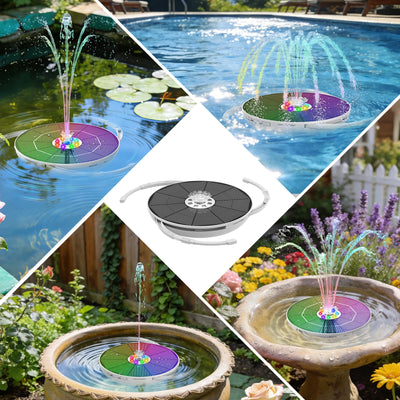 Fontaine Solaire de Jardin LED Batterie 8 Buses