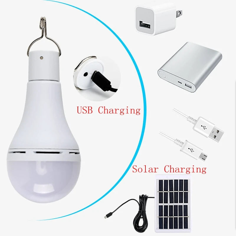 Ampoule LED Solaire Étanche Télécommande Camping