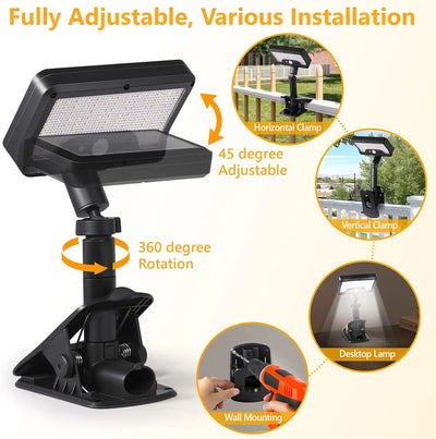 Lampe Solaire à Clipser Extérieur Détecteur de Mouvement 92 LED