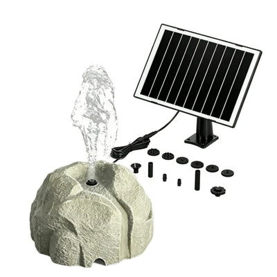 Fontaine Solaire pour Bain d'Oiseaux Aspect Pierre