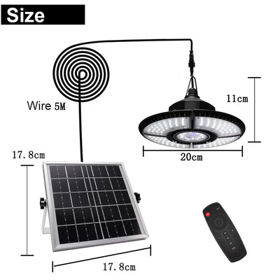 Plafonnier Solaire Extérieur 136 LED Pliable pour Garage