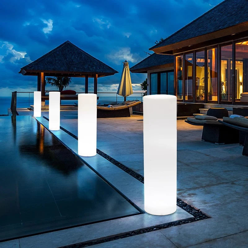Lampe Solaire de Jardin Cylindrique pour Pelouse