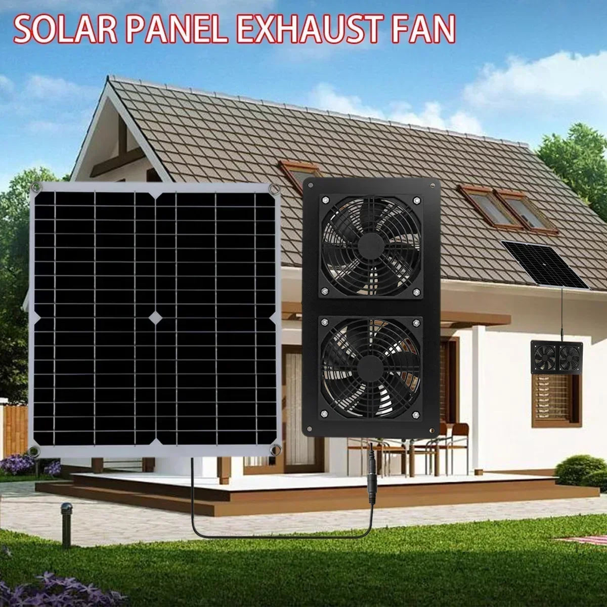 Ventilateur Solaire Extérieur pour Serre et Chenil