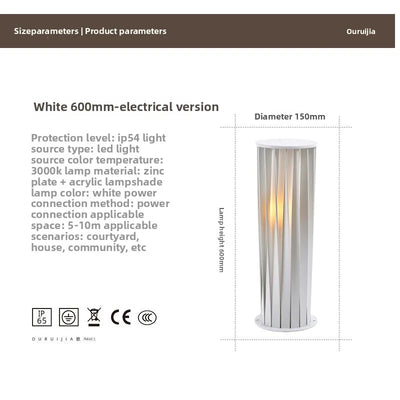 Lampe Solaire de Colonne sur Pied d'Extérieur