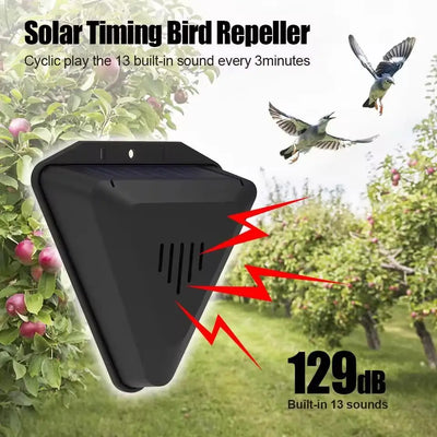 Répulsif Solaire Oiseaux 13 Sons Étanche Vergers et Cultures