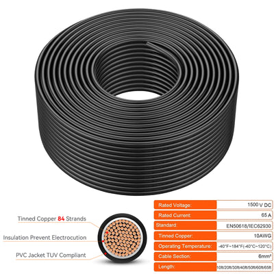 Câble Solaire PV 6mm² Étanche 100 mètres - vue 7