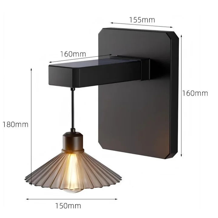 Applique Solaire Rétro Extérieur à Suspension pour Terrasse et Balcon