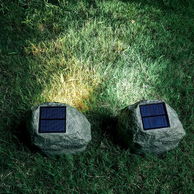 Lampe Solaire LED Imitation Pierre Étanche Jardin Pelouse Patio