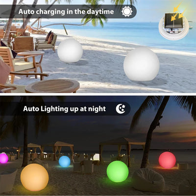 Boule Solaire LED 16 Couleurs Étanche Décoration Jardin