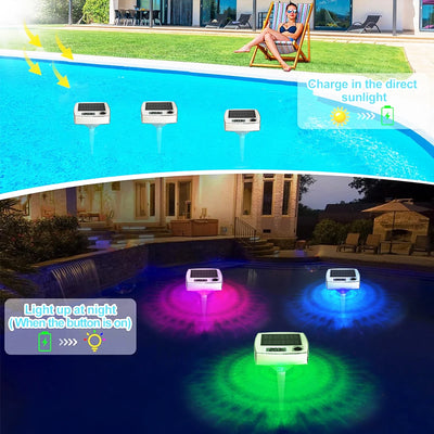 Thermomètre Solaire Flottant Piscine et Spa Lumineux 9 Couleurs