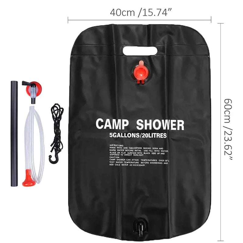 Sac de Douche Solaire Pliable 20 L Ultra Léger