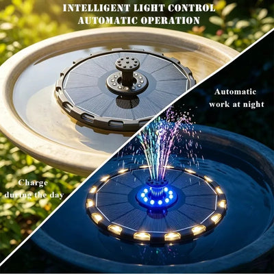 Fontaine Solaire Flottante 3,5 W avec 7 Couleurs LED