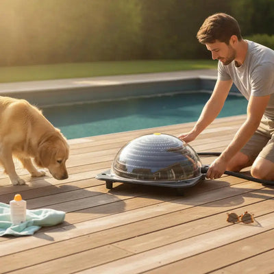 Chauffage Solaire Piscine Dôme HDPE 75 cm Pieds Réglables