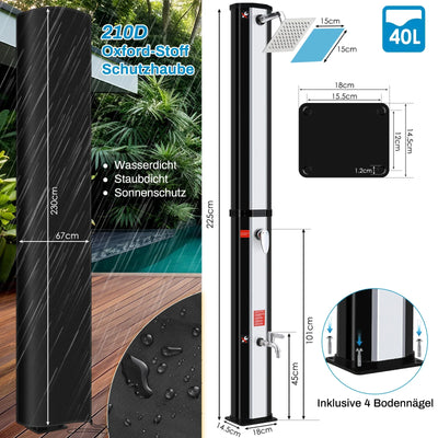 Douche Solaire de Jardin Colonne Pluie 35 et 40 L