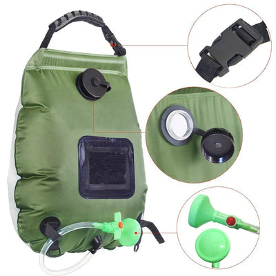 Sac de Douche Solaire 20 L Kaki Surf et Pêche