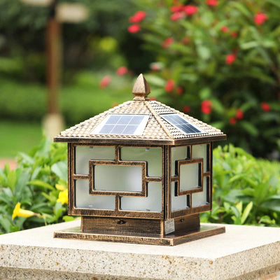 Lampe Solaire de Pilier Colonne Extérieure Étanche