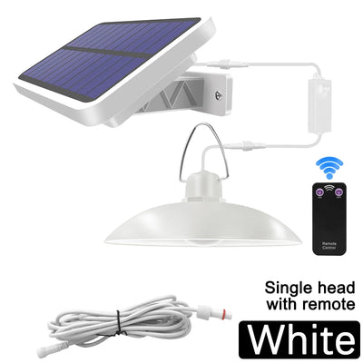 Lampe Solaire Suspendue Double Tête LED Extérieur Camping Jardin