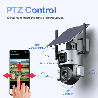 Caméra Surveillance Solaire PTZ 8MP 4G Wifi Étanche 4K Suivi