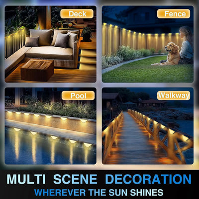 Lampes Solaires d'Escalier 24 LED Porche et Porte d'Entrée, Pack Imperméable