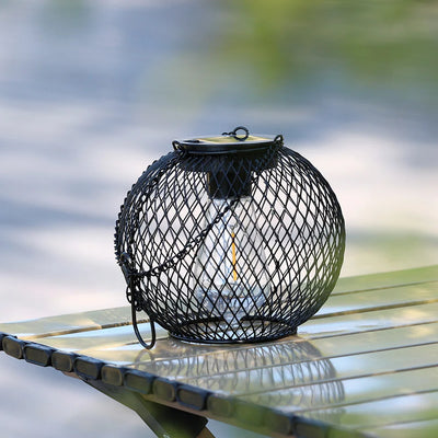 Lanterne Solaire Extérieure Boule en Fil Métallique Tressé