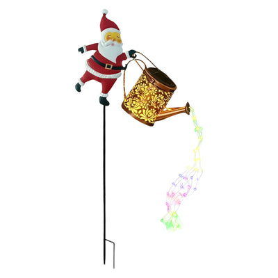 Arrosoir Solaire Père Noël LED Décoration de Jardin