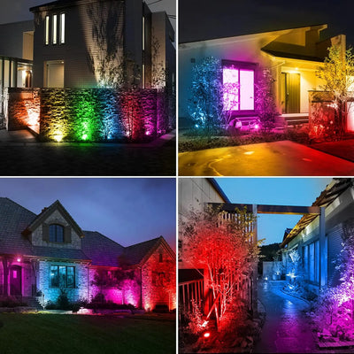Projecteur Solaire RGB Arbre Couleur Changeante Mur Jardin