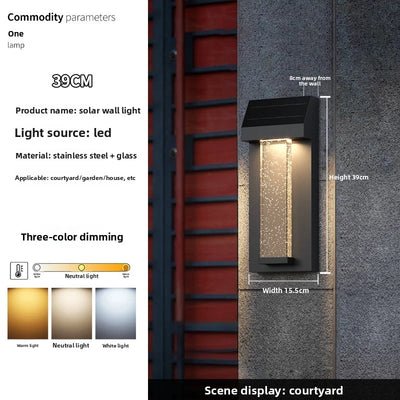 Applique Solaire Murale Extérieure Cristal Étanche